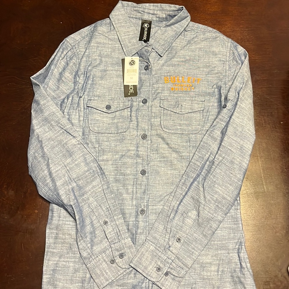 NWT Bulleit frontier wiskey denim flannel